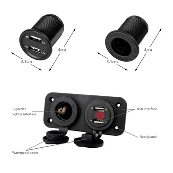 

Dual USB Car Cigarette Lighter Socket Splitter 12V Charger Power Adapter Outlet USB Socket Splitter Lighter USB Black Car Chargi