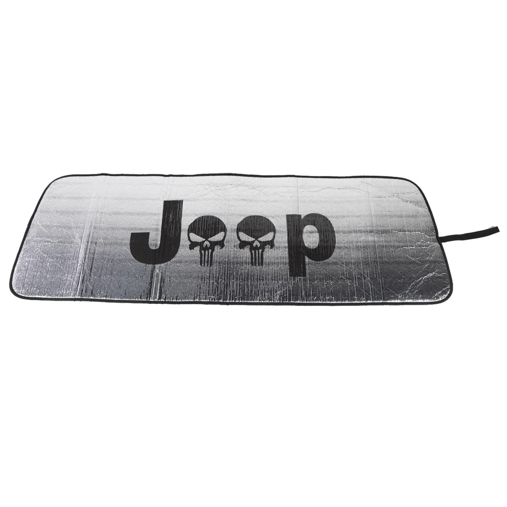 High quality Windshield Sunshades for Jeep Wrangler JL Skull Logo Windscreen Cover For Jeep Wrangler JL Accessories - Цвет: with logo