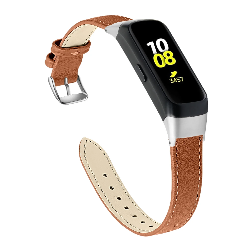 Для samsung Galaxy fit SM-R370 подлинный кожаный полосатый ремешок спортивный сменный браслет наручных часов Модный узор браслет ремень