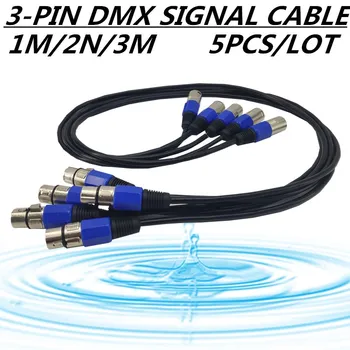 Cavo DMX a 3 pin (1M, 2M, 3M, 4M, 5M) per luci LED PAR da palco, linea di segnale DMX, attrezzatura DJ - Confezione da 5 pezzi