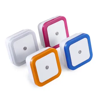 

4PCS 1W Light Sensor Control Night Light US Plug for Kids Baby Nursery Bedroom Hallway Square Shape Color Random