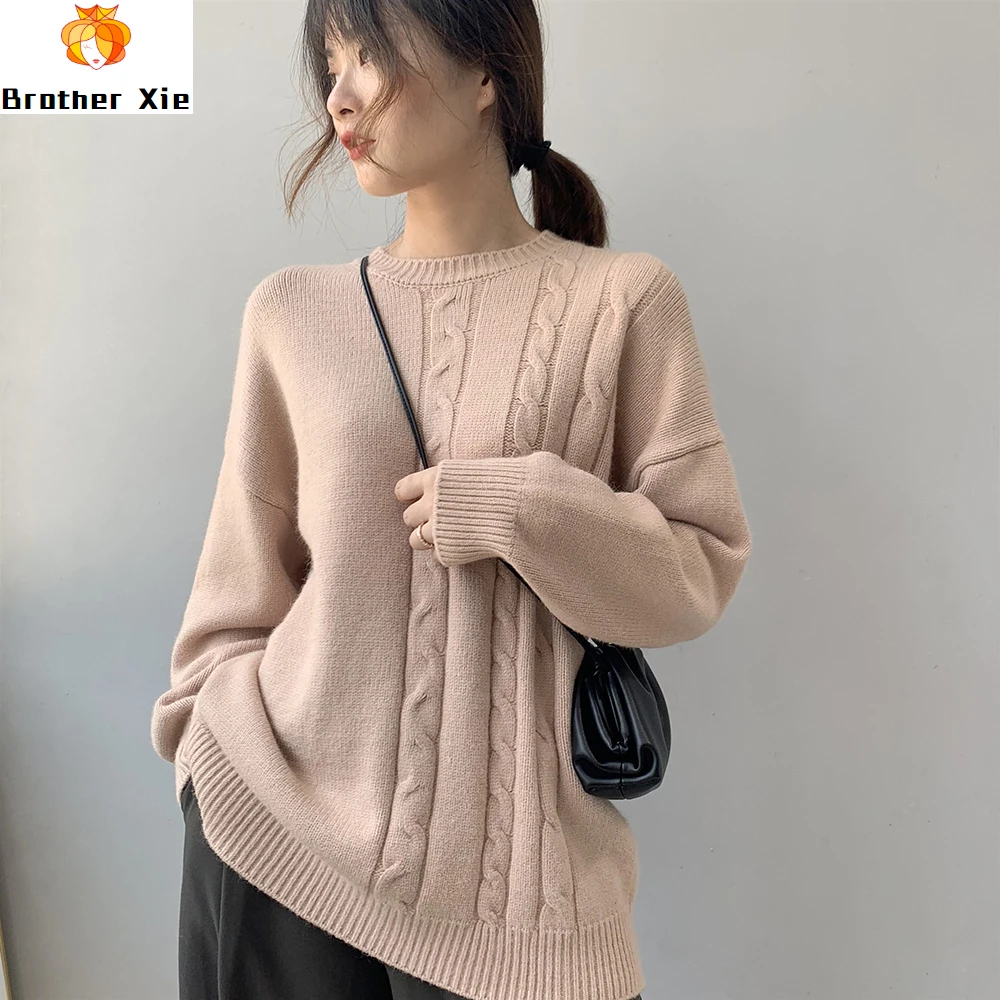 

Sweater Women 2020 And Pullovers O-Neck Long Sleeve Women Sweater AutumnThick Pullovers Black Sweater Femme Tricot Pull Femme