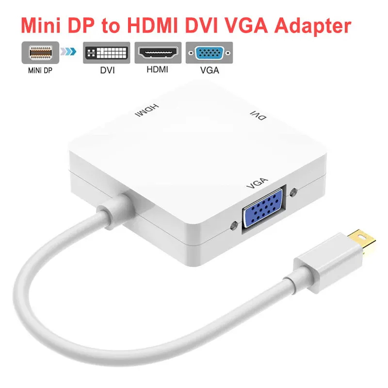 3 в 1 Дисплей Порт Thunderbolt к DVI VGA HDMI кабель для Apple iMac MacBook порт конвертер DP адаптер