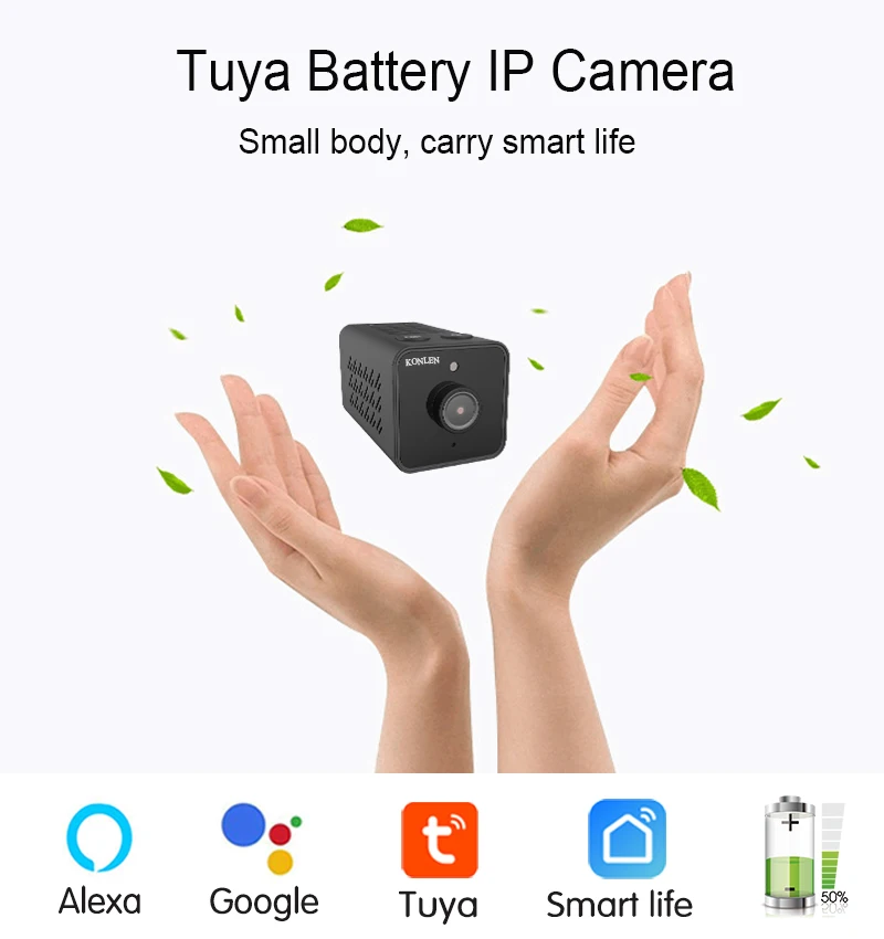 Мини ip-камера Tuya 1080 P, wifi, CCTV, камера-няня, батарея, Onvif TF, видеокамера, аудио, Домашняя безопасность, умная жизнь, Alexa, Google Home