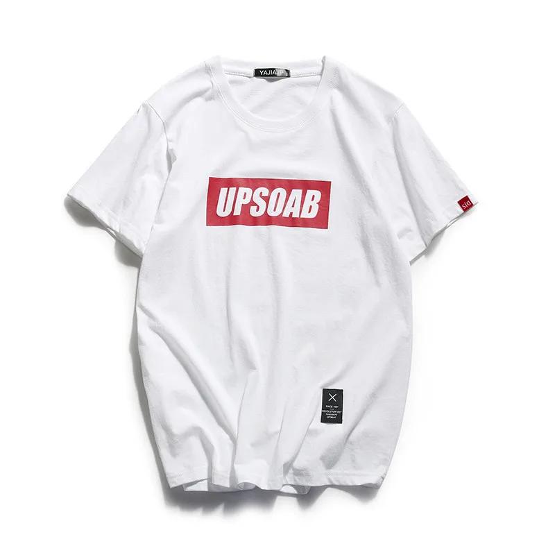 3941-Short-sleeved men 2019 new summer trend Hong Kong style clothes white round neck cotton short-sleeved t-shirt male |