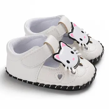 

Cute Cat Soft PU Leather Baby Girls Spring Fashion Kids Girls Vintage Princess Style Cute Casual Baby Anti-skid Shoes