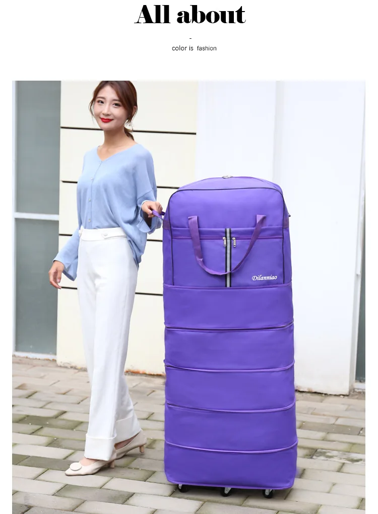 Большая вместительная сумка 158, универсальная Дорожная сумка на колесиках, для учебы за рубежом, ткань Оксфорд, складной багажный чемодан для самолета