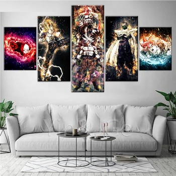 

5 Pieces diy square round diamond painting Dragon Ball Goku diamond embroidery full display mosaic Pictures Rhinestones MM054