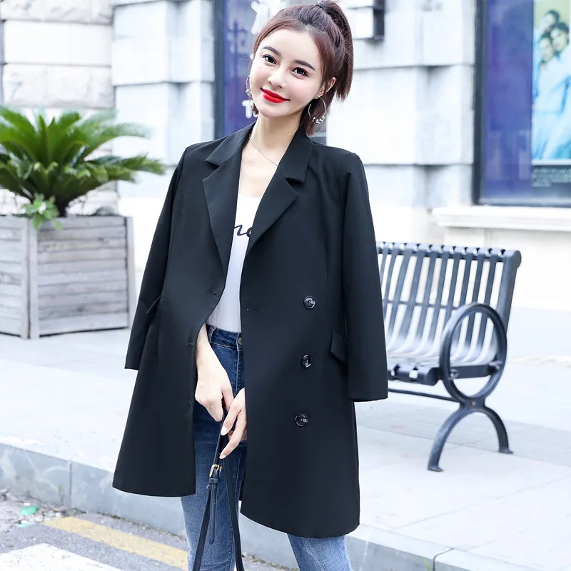 

High Grade Gray Suit Jacket Women's Mid-length with Wallet Slim Fit Business Elegant Big Brand Western Style Suit Spring And Aut