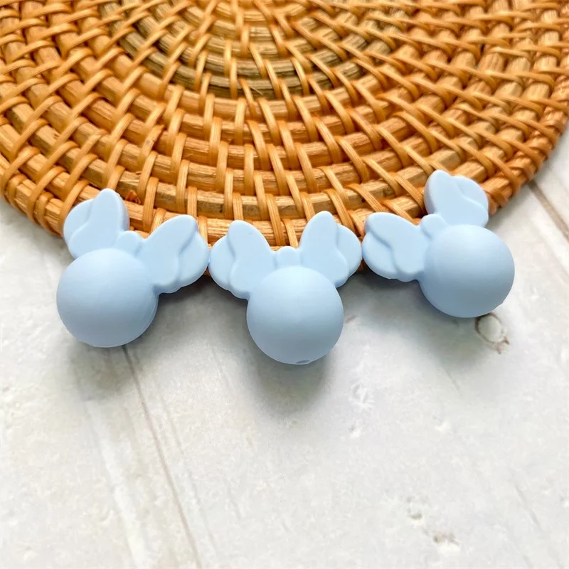 10pcs Silicone Teething Beads Minnie shape Food Grade DIY Necklace Accessories teething toys silicone teething toys baby teething toys silicone beads silicone teether silicone teething beads