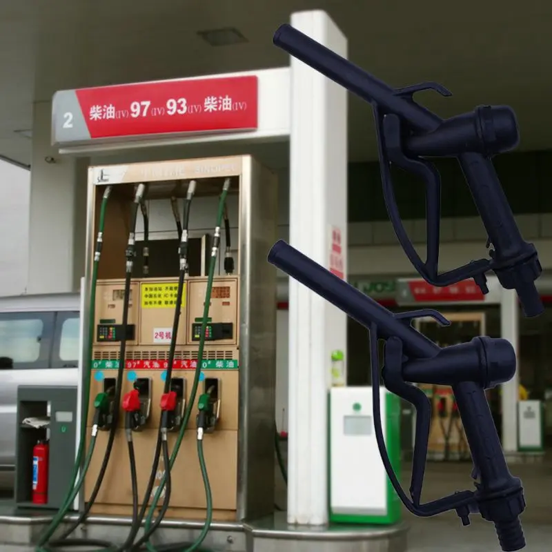 Plastic Manual Heavy Duty Fuel Nozzle Gun with Hook 25mm/20mm Straight Spout -Diesel & Gasoline Nozzle Max Flow 45L/min