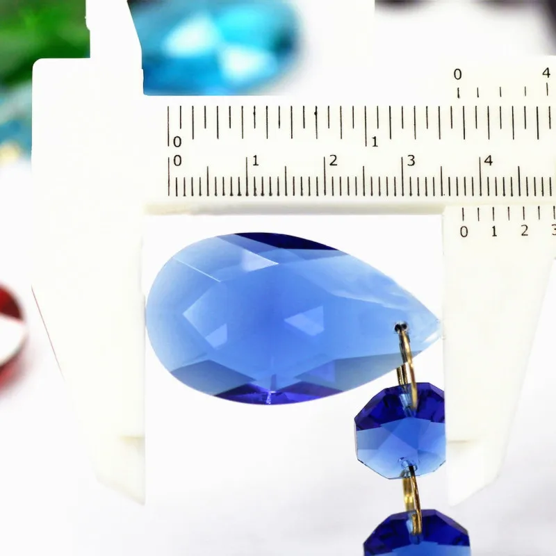 Garland Chakra Spectra 40PCS/Lot Blue/ Red/ Yellow/ Green Crystal Diy Suncatcher Pendants for Glass Christmas Tree Hanging Drops