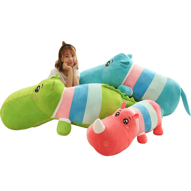 

Fancytrader 63‘’ Cute Giant Stuffed Plush Hippo Toy Big Colorful Hippo Stuffed Toy Nice Birthday Gift 160cm 3 Colors 3 Sizes