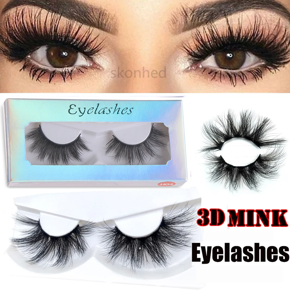 1 Pair 3D Mink Hair False Eyelashes Wispies Fluffy Criss-cross Thick Natural Lashes Extension Handmade Cruelty-free Makeup Tools | Красота и