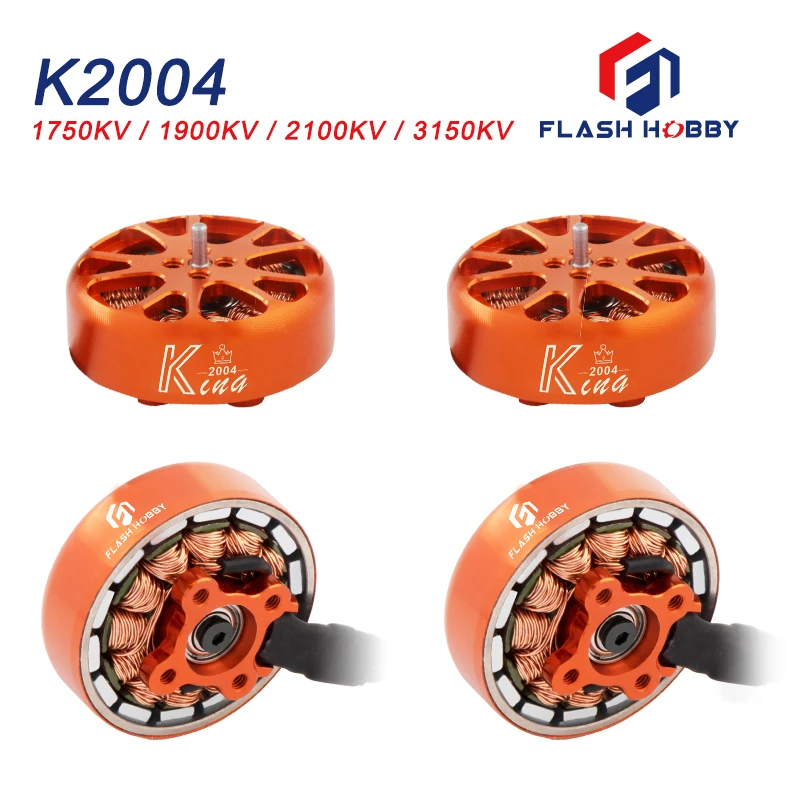 King Series 4pcs/Lot Flash Hobby K2004 1750/1900/2100/3150KV 4-6S Brushless Motor FPV Racing RC Toothpick Drone | Игрушки и хобби