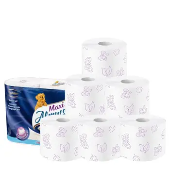 

6 Rolls Premium napkin Roll Paper ,3 Layers Bath Toilet Paper Faint Scent Soft