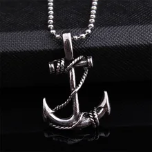 Винтажное ожерелье в виде якоря с подвеской в виде крючка для мужчин и женщин