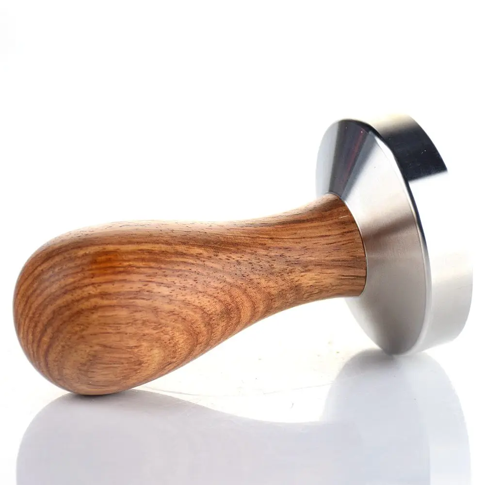 Деревянная ручка, нержавеющая сталь, основание для кофе, 58 мм, резьбовое основание, пресс для порошка, молоток для кофе