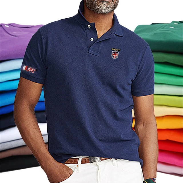 Polos de algodón de alta calidad para hombre, camisas de talla grande,  XS-5XL, Color sólido, manga corta, solapa, 100% - AliExpress