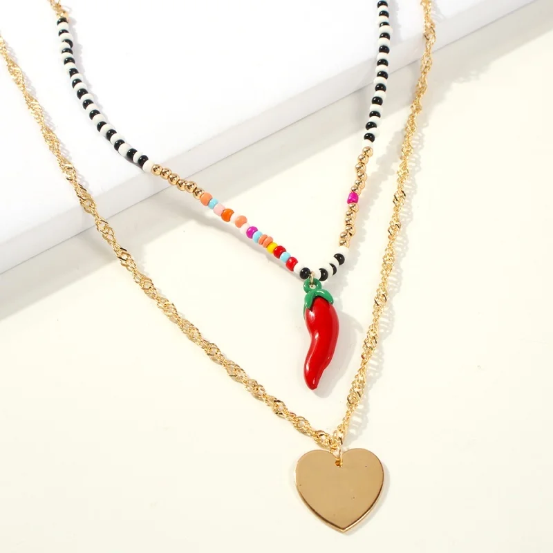6 Sexy red lipaevi Turkish eyes Necklace imitation pearl choker for women's fashion accessories - Окраска металла: 6