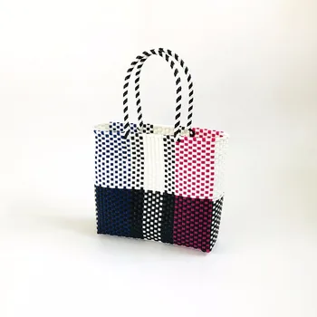 

Handmade Woven Bag New Style 2020 Summer Plastic Waterproof Vegetable Basket Bag Sea WOMEN'S Bag Shoulder Bag
