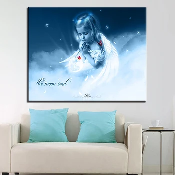 

Framed DIY Oil Painting By Numbers Kit Hand Color Paint Little Angel Girl Canvas Figure Picture Unique Home Decor Wall Arts Gift