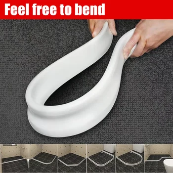 

Bathroom Kitchen Water Stopper Dry and Wet Separation Silicone Water Barriers Floor Partition Strips Retaining Strip Shower Tool