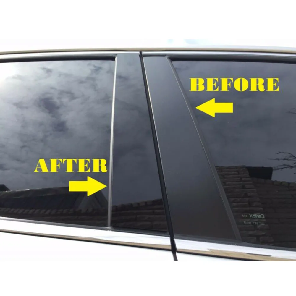 Аксессуары для стойки отделка черный глянцевый внешний вид автомобиля 6 шт