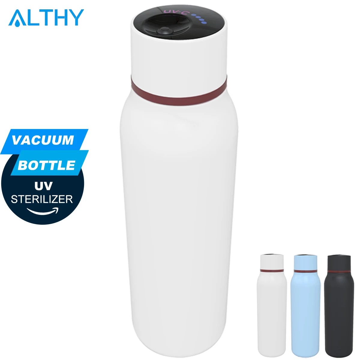 ALTHY UV стерилизатор для дезинфекции Вакуумная бутылка воды колба термос из