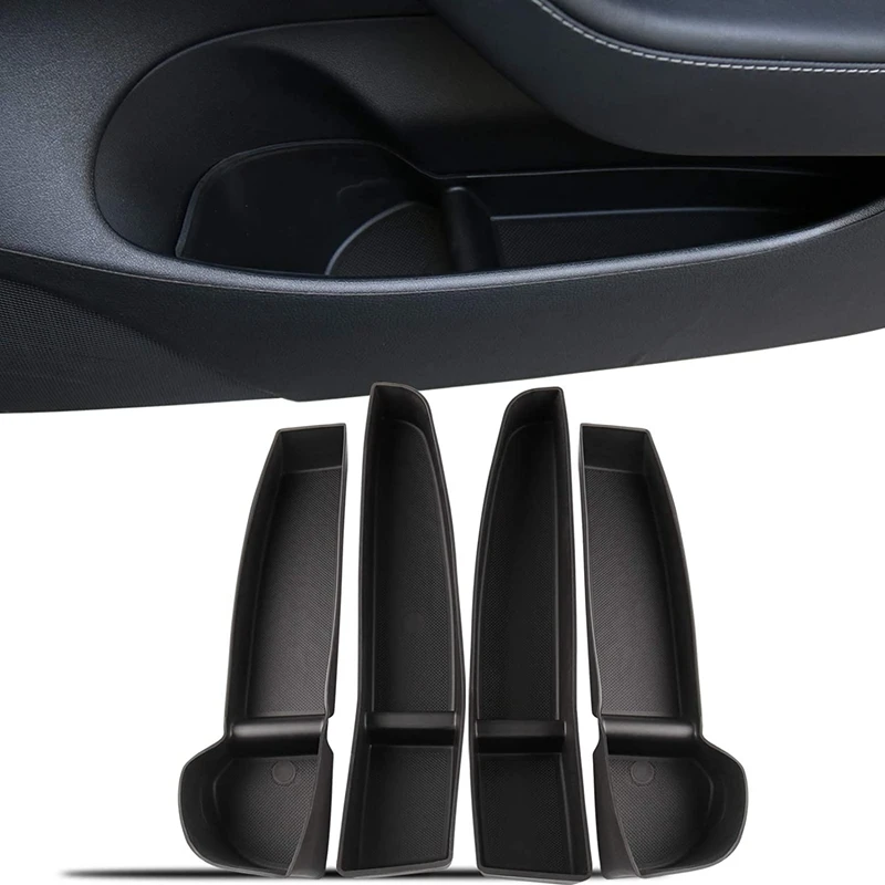 for 2016-2021 Tesla Model 3 Door Side Storage Box Door Handle Armrest Tray Organizer Accessories 4PCS