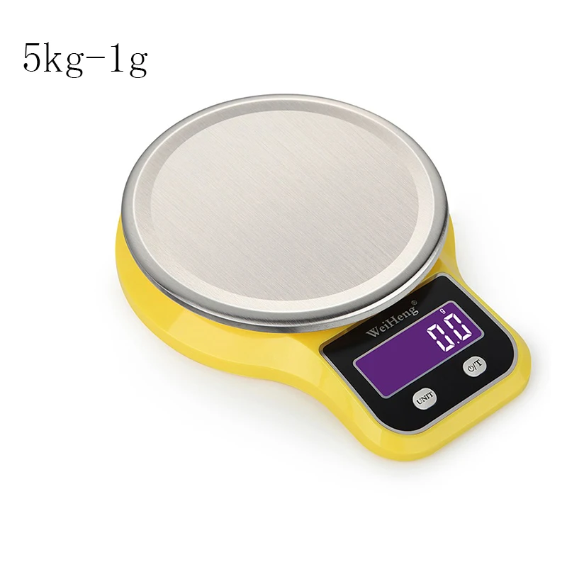 Цифровые кухонные весы 5 кг/1 г 3 кг/0,1 г ЖК-пищевые электронные весы 3 вида точности Многофункциональные весы с чашей - Цвет: 5kg without bowl