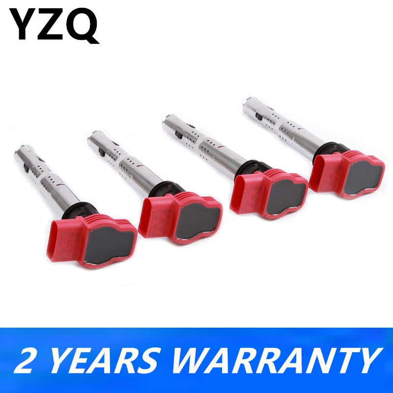 4PCS OEM UF-529 Red 12V Ignition Coils Unit For Audi A4 A5 A6 Quattro Q5 Q7 R8 S4 S6 VW Touareg C1631 06E905115B 06E 905 115 F | Автомобили