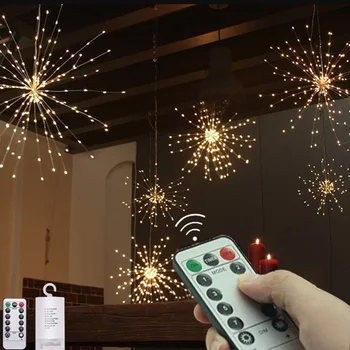 

led string lights outdoor firework light waterproof DIY Twinkle Battery Lamp Wedding Party Christmas Copper Fairy for garden déc