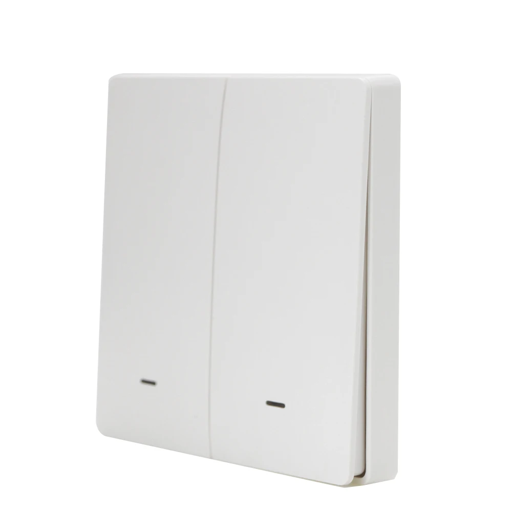 B 2 Gang DIY WiFi настенный переключатель приемник РЧ передатчик Tuya Smart Life APP 433 МГц голосовой пульт дистанционного управления кнопочный 110 В 220 в беспроводной - Цвет: B 2 Gang