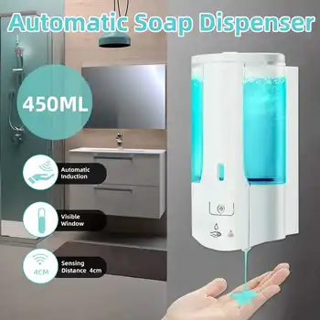 

Automatic Soap Dispenser 450ml Touchless Sensor Hand Sanitizer Detergent Dispenser Non-Touch Hand Washing Lotion Liquid Machine