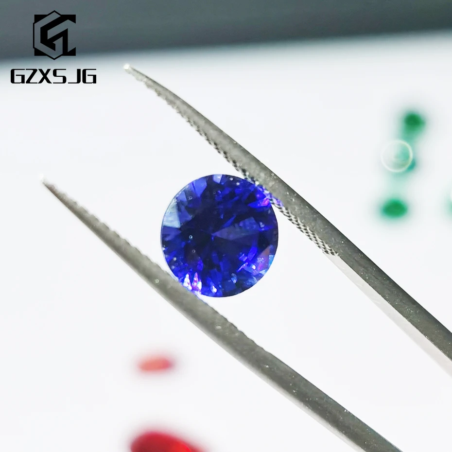 GZXSJG Round 4mm Lab Grown Blue Sapphire Loose Gemstone for Jewelry personal Customize Created Stone for Wholesale Jewelry DIY GZXSJG Round 4mm Lab Grown Blue Sapphire Loose Gemstone for Jewelry personal Customize Created Stone for Wholesale Jewelry DIY