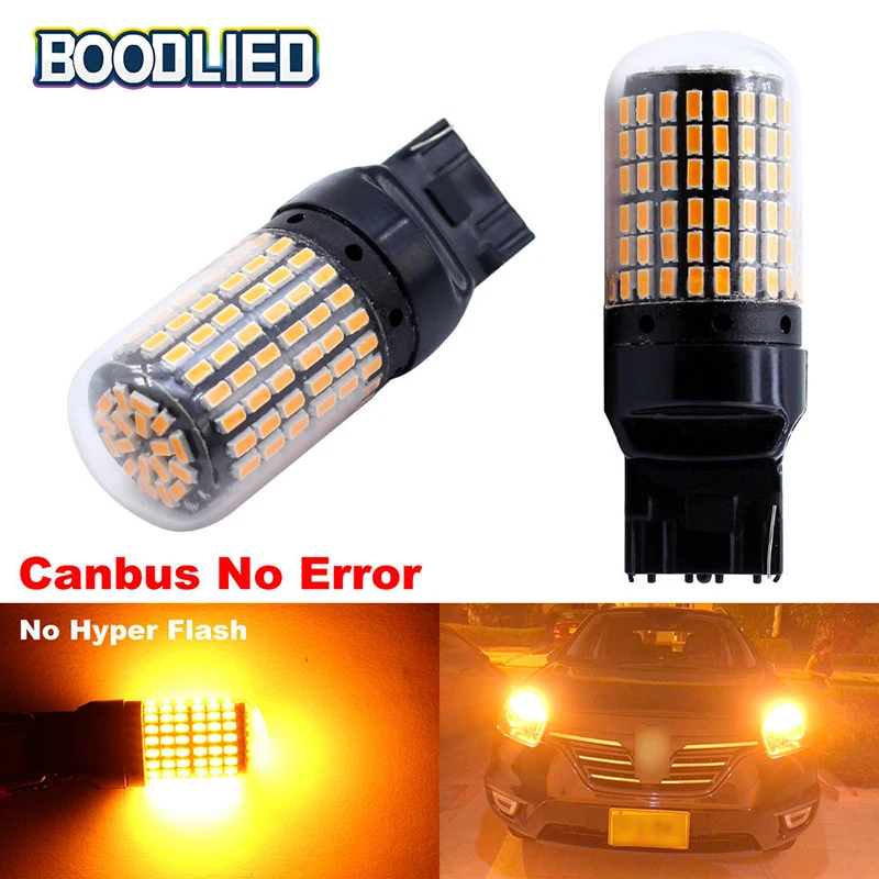 2x T20 7440 WY21W 144SMD Светодиодные Автомобильные задние обратный резервный Светильник лампы 56*20 мм