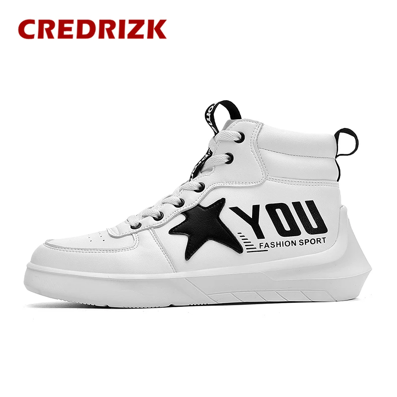 CREDRIZK/высокие кожаные кроссовки; мужские осенние белые кроссовки для бега; спортивные мужские кроссовки; зимние черные кроссовки; zapatillas hombre