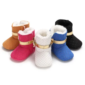 

Fashion Lovely baby Toddler shoes baby girls Boys shoes cotton Soft Booties Bow Wave Point Snow Boots Toddler Warm Shoes H4