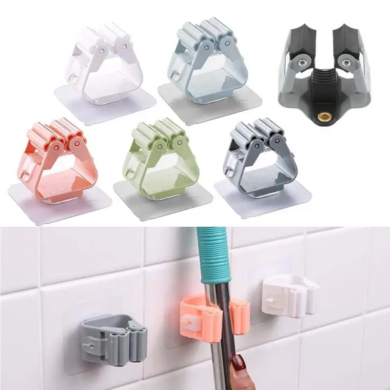 10pcs Broom Holder Mop Clip Mop Storage Rack Organizer Wall Mounted