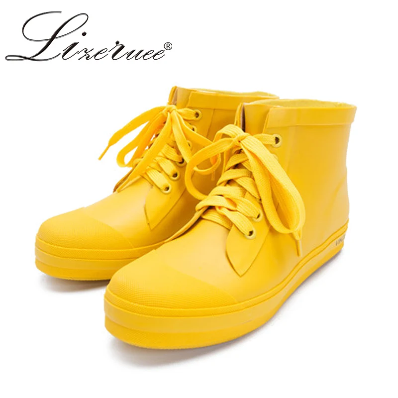 cute yellow rain boots