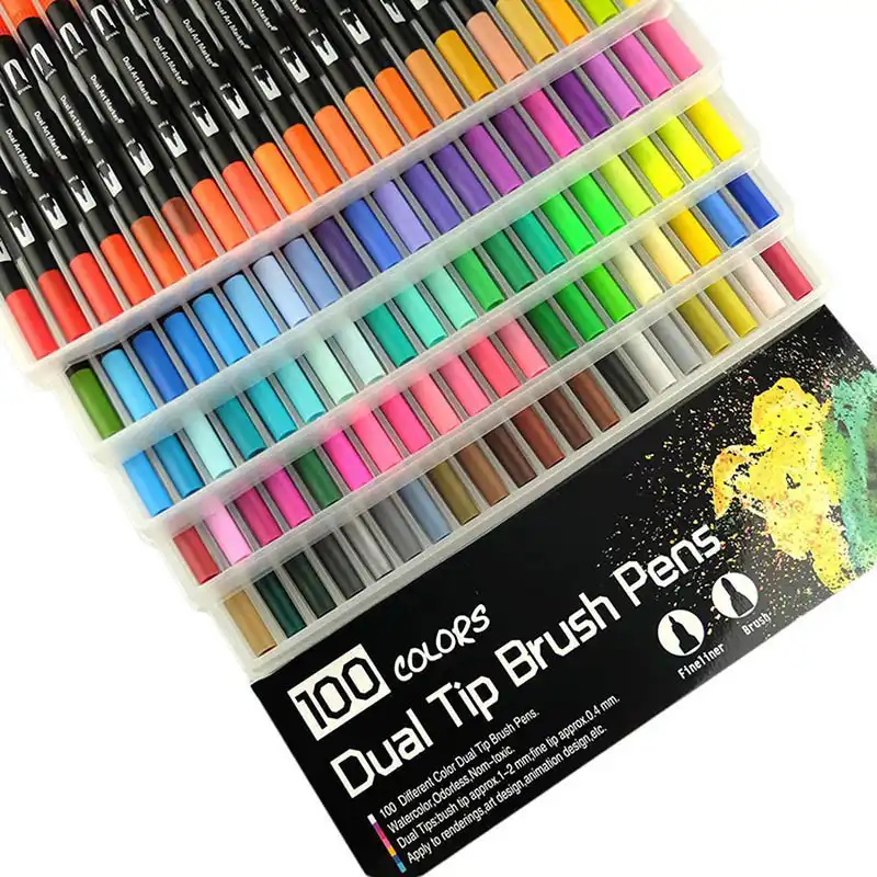 dual tip brush pens 12