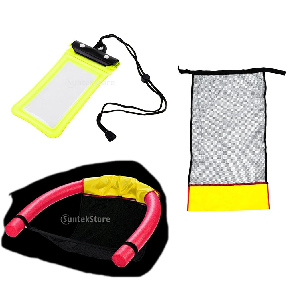 Durable Mesh Swimming Seat Water Floating Chair with Phone Dry Bag Cover