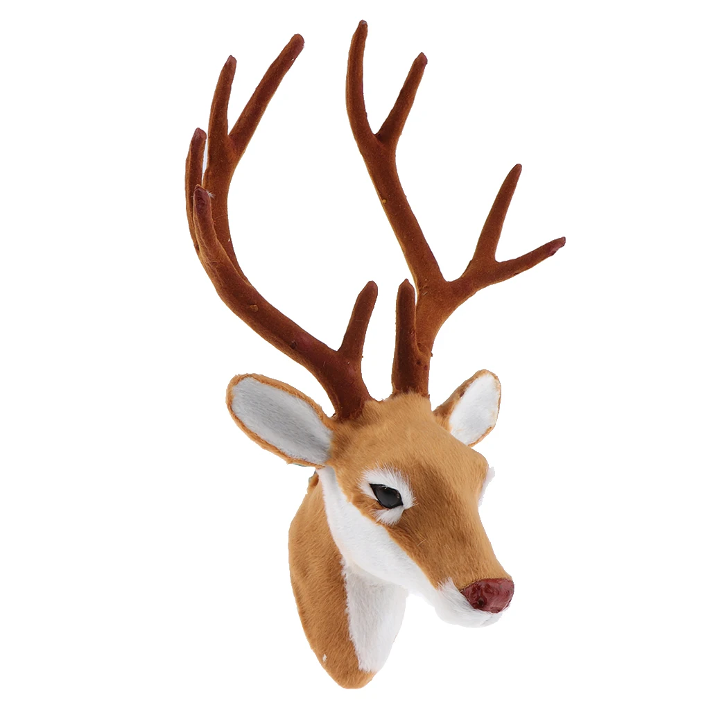 Faux Deer Head - 10 inch Faux Taxidermy Animal Head Wall Decor - Rustic