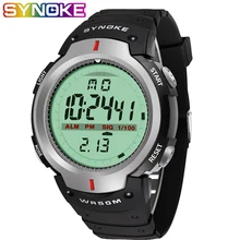 SYNOKE, мужские цифровые часы, водонепроницаемые, электронные, светодиодный, цифровые, для улицы, спортивные часы, секундомер, мужские наручные часы, Relojes Hombre
