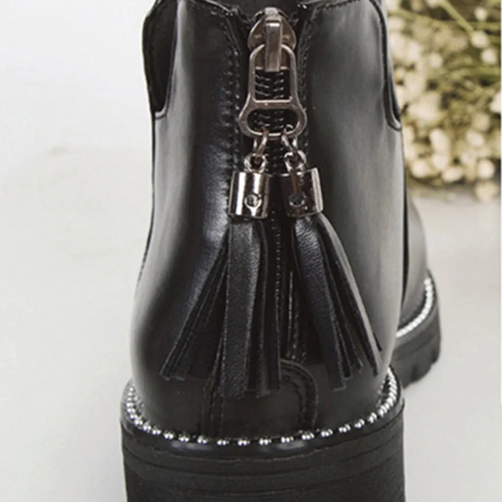 Модные Ботинки Martin для женщин, большие размеры, кожаные водонепроницаемые ботильоны женская обувь нескользящие зимние ботинки без шнуровки Женская Прямая поставка
