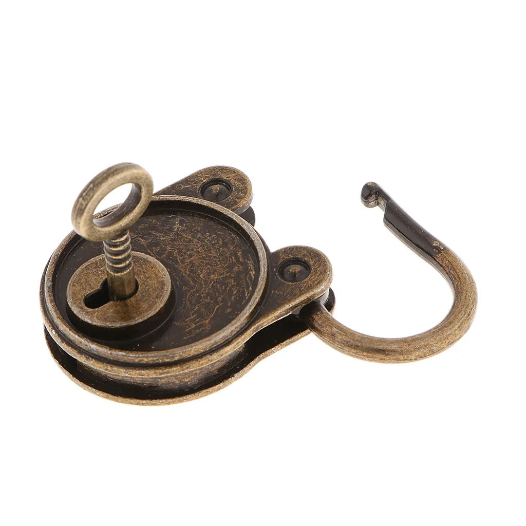 Antique Vintage Padlocks With Key Bear Shaped For Tiny Craft Diary Bronze