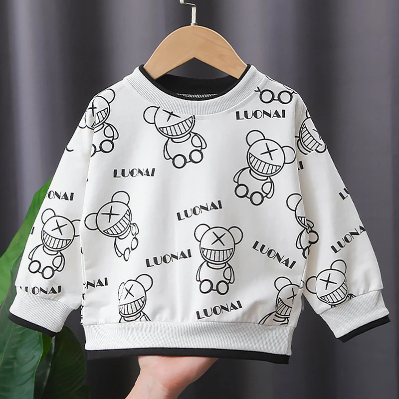 

2023 Spring Autumn T-shirt For Baby Boy Girl Clothes Cotton Cartoon Long Sleeve Kids T-shirt Casual Children Clothing Girls Tops