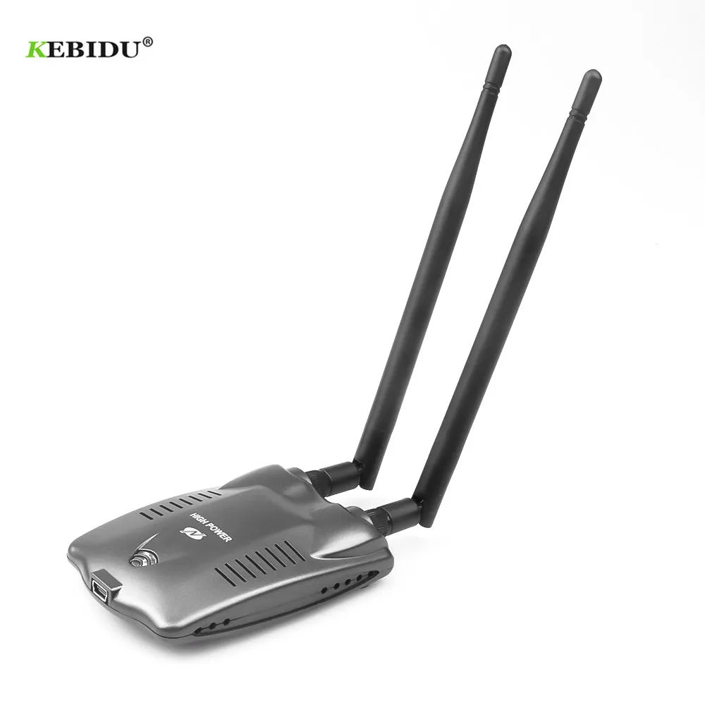 Kebidu USB WiFi адаптер высокой мощности 3000 МВт двойная wifi антенна 5 дБ 150 Мбит/с