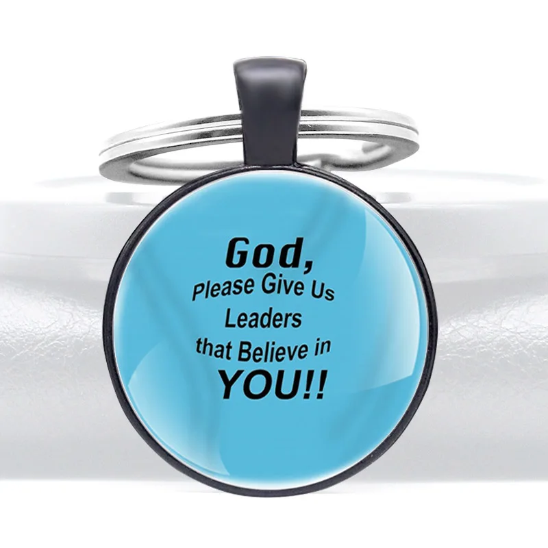 2021 Bible Verse Blue Color Glass Dome key Chain Key Ring Fashion Decoration Jewelry Gift | Украшения и аксессуары